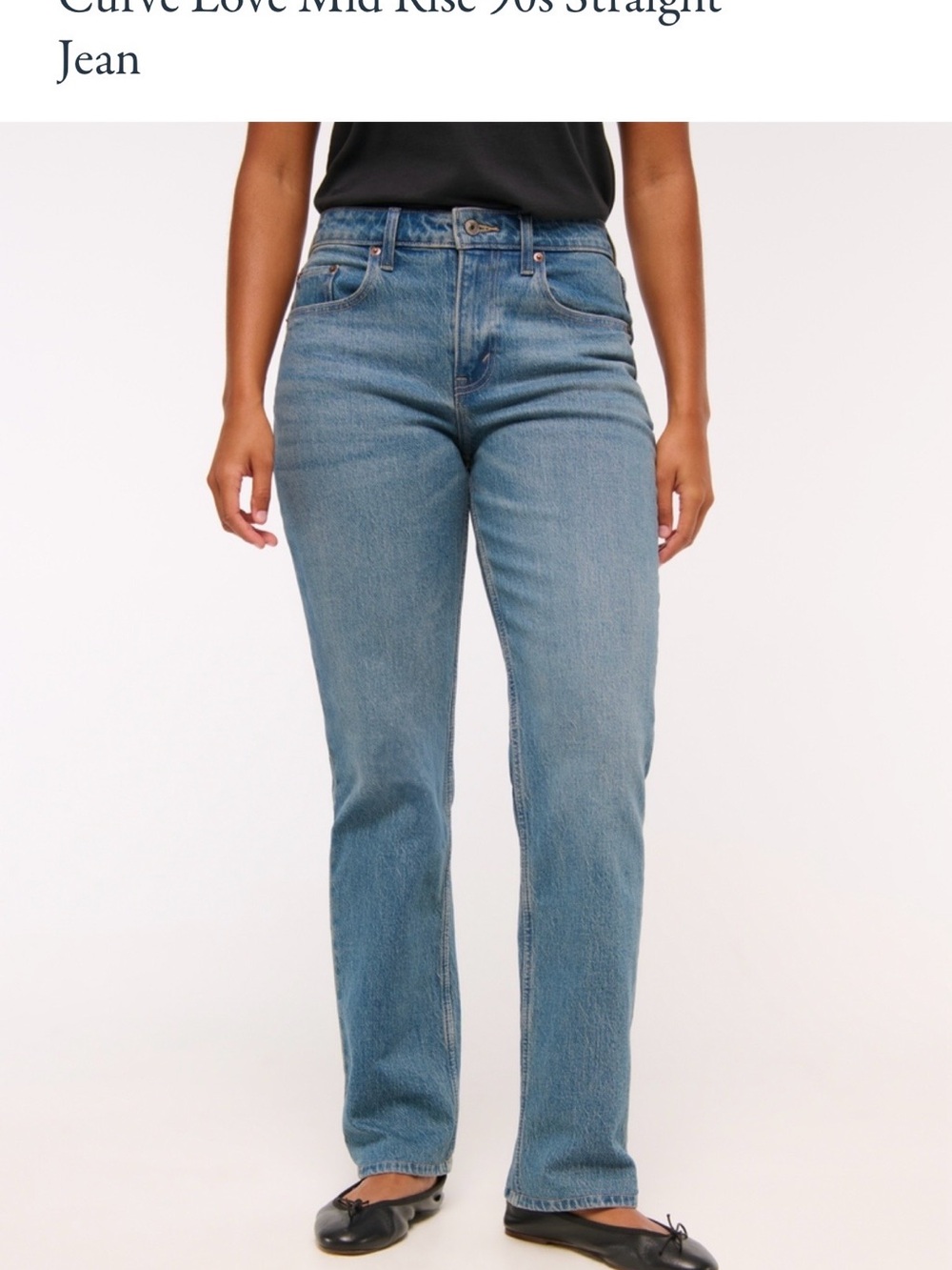 Abercrombie & Fitch Women's Straight Leg Jeans in Medium Blue